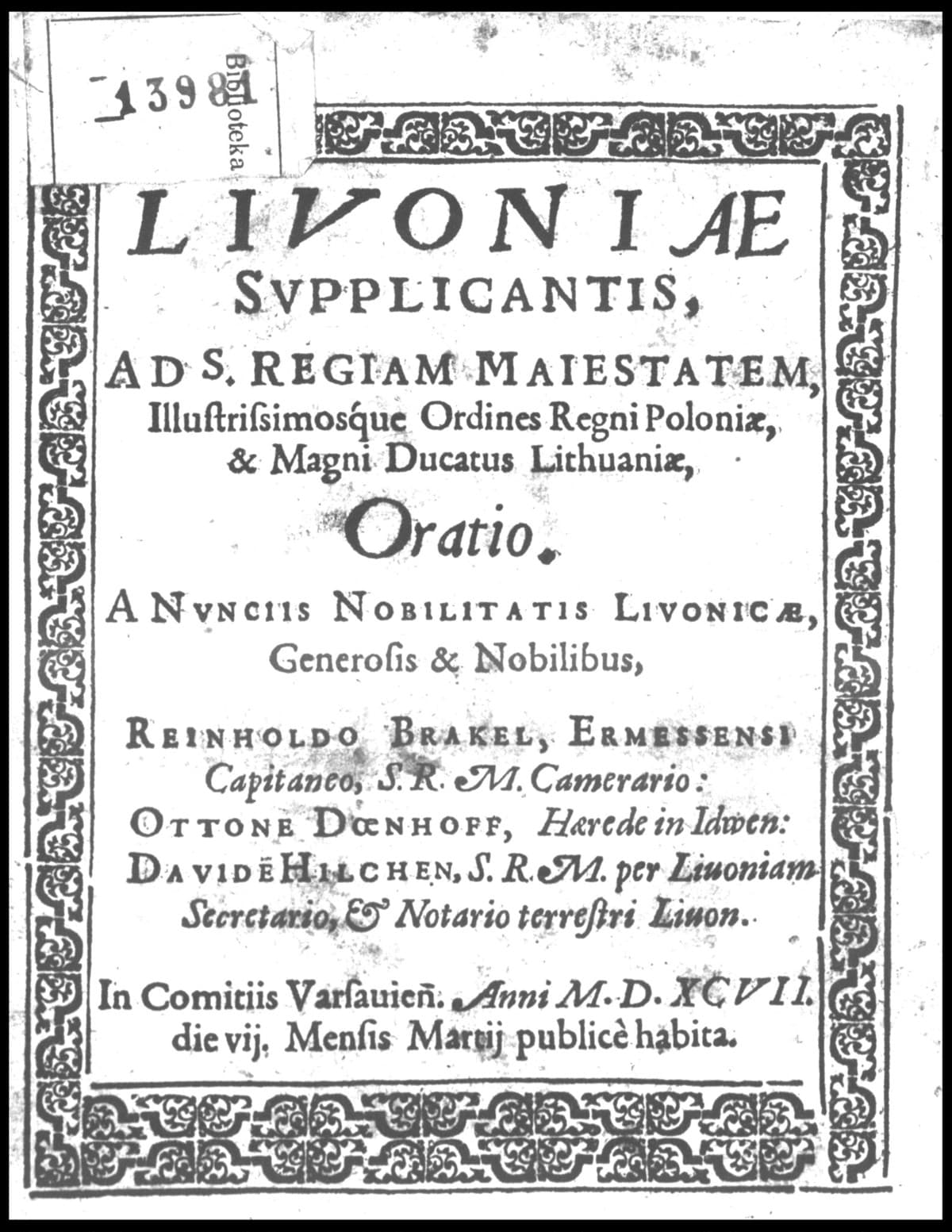 Livoniae Supplicantis Oratio